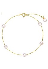 superb little elegant yellow rose gold baby pearl bracelet
